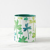 Shamrocks St. Patrick's Day Green Monogram Mug (Centre)
