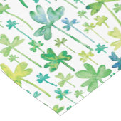 Shamrocks St. Patrick's Day Green White Korte Tafelloper (Hoek)