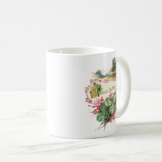 Shamrocks St. Patrick's Day Greetings Koffiemok (Voorkant rechts)