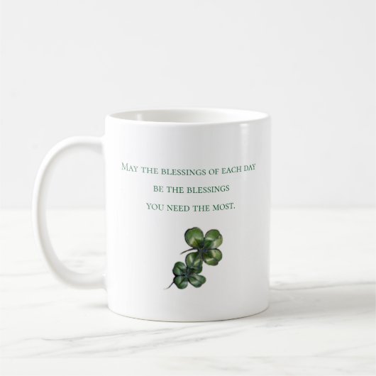 Shamrocks St. Patrick's Day Greetings Koffiemok (Links)