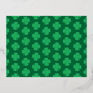 Shamrocks, symbool van St. Patrick's Day, Folie Feestdagen Briefkaart