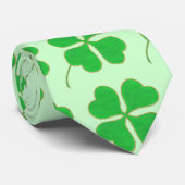 Shamrocks verts découpés en points or, Cravate (Roulé)