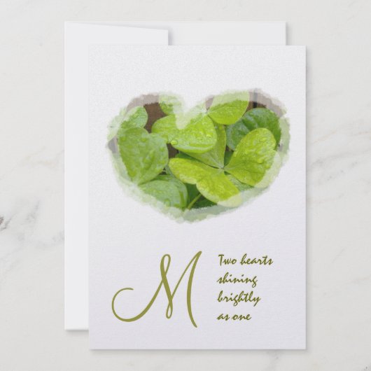 SHAMROCKS VERTS - Faire-part de mariage (Dos)