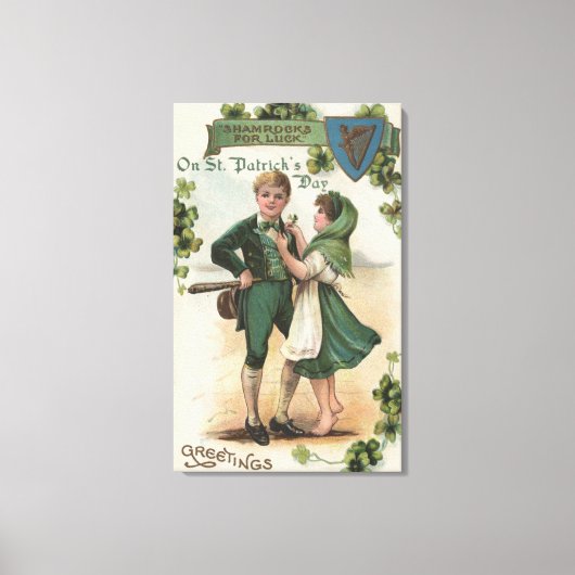 Shamrocks voor eenden canvas afdruk (Voorkant)