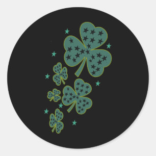 Shamrocks voor St Patricks Day Retro Mannen Boys Ronde Sticker