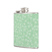  Shamrocks White Outlines on Green Hip Flask Heupfles (Links)