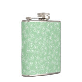 Shamrocks White Outlines on Green Hip Flask Heupfles (Rechts)