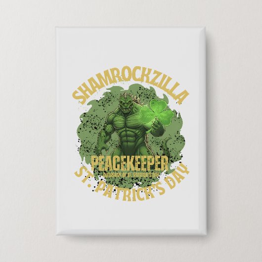 Shamrockzilla Peacekeeper: St. Patrick’s Day Kaiju Button (Voorkant)