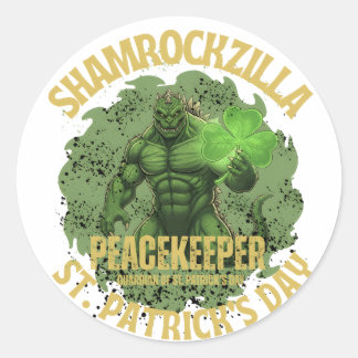 Shamrockzilla Peacekeeper: St. Patrick’s Day Kaiju Ronde Sticker