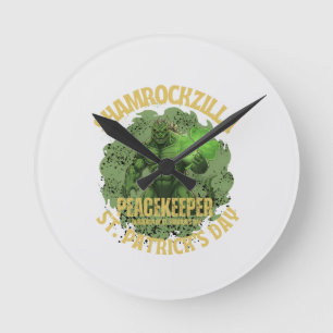Shamrockzilla Peacekeeper: St. Patrick's Day Kaiju Ronde Klok