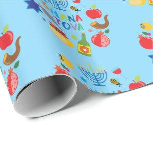 Shana Tova 2.1 cirkels - babyblauw Cadeaupapier