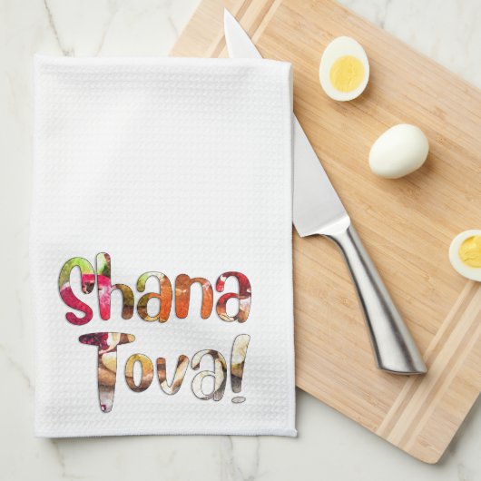 Shana Tova. Appelen en honing voor Rosh Hashanah Theedoek (Quarter Fold)
