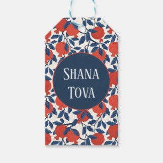 Shana Tova Granaatappel Botanisch Ontwerp | Elegan Cadeaulabel