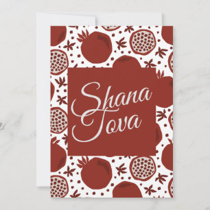 Shana Tova Granaatappel Rosh Hashanah aangepaste t Feestdagenkaart