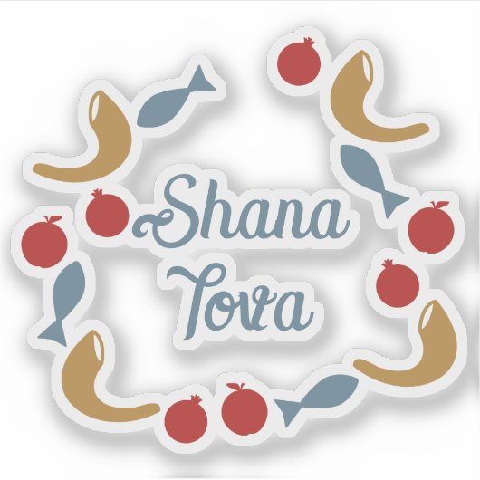 Shana Tova krans Sticker (Voorkant)
