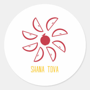 Shana Tova met appels Ronde Sticker