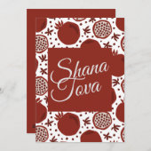 Shana Tova Pomegranate Rosh Hashanah Custom Text  Feestdagenkaart (Voorkant / Achterkant)