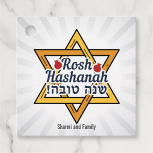 Shana Tova, Rosh Hashanah, Joods Nieuwjaar Bedankjes Labels