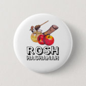 Shana Tova/Rosh Hashanah Ronde Button 5,7 Cm (Voorkant)