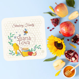 Shana Tova Rosh Hashanah Vierkante Sticker