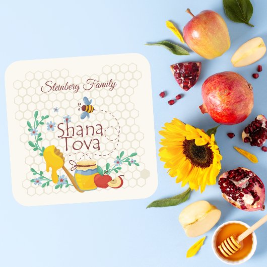 Shana Tova Rosh Hashanah Vierkante Sticker