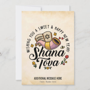 Shana Tova, Rosj Hasjana, Joods Nieuwjaar Feestdagenkaart