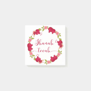 Shanah Tovah New Year Pomegranate Flower Wreath Post-it® Notes