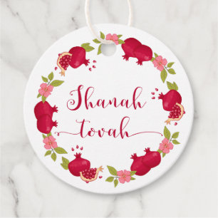 Shanah Tovah Nouvel An Étiquette de Cadeau Fleur d