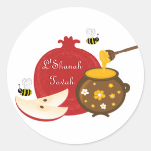 Shanah Tovah Rosh Hashanah Jwish nieuwjaar Ronde Sticker
