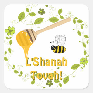 Shanah Tovah Rosh Hashanah Jwish nieuwjaar Vierkante Sticker