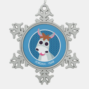 Shane de Donkey Tin Sneeuwvlok Ornament