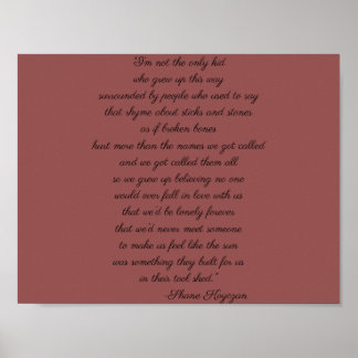 Shane Koyczan Quote Poster