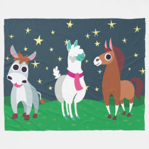Shane, Tommy en Zora bij nacht Fleece Deken