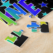 "SHANE" Voornaam, geun "HAPPY BIRTHDAY" Legpuzzel (Zijkant)