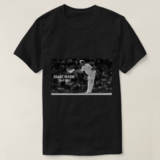 Shane Warne king of Spin RIP Death T-shirt (Design voorkant)