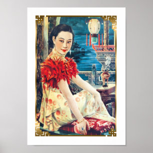 Shanghai Beauty Model in Evening Gown Poster