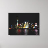 Shanghai bij nacht canvas afdruk (Voorkant)