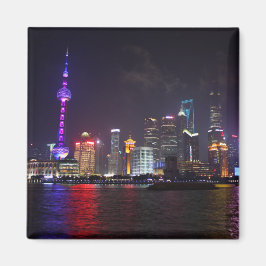 Shanghai bij nacht magneet