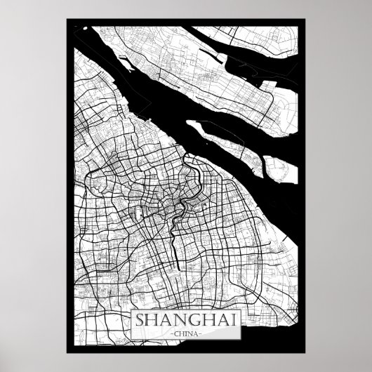 Shanghai China Kaart Poster (Voorkant)