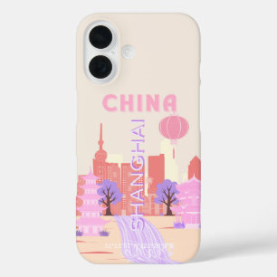 Shanghai China Pastelkleurige Reis Kunst iPhone 16 Hoesje