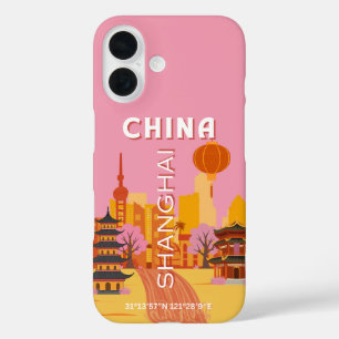 Shanghai China Reis Oude Poster iPhone 16 Hoesje
