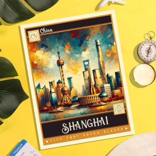 Shanghai, China |  schilderij Briefkaart