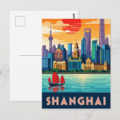 Shanghai China Travel Briefkaart (Voorkant / Achterkant)