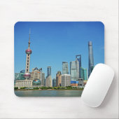 Shanghai, China - Uitzicht uit de Bund - Mousepad Muismat (Met muis)