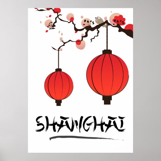 Shanghai China vintage travel poster (Devant)