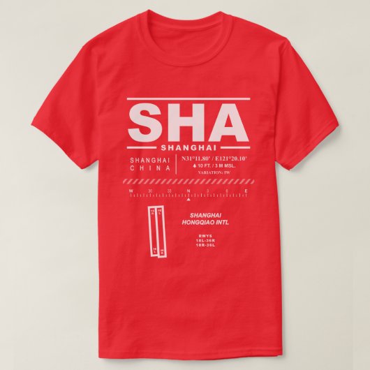 Shanghai Hongqiao Intl Airport SHA T-shirt (Design voorkant)