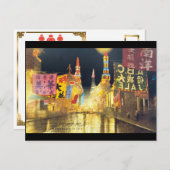 Shanghai Neon Lights Retro Landschap Briefkaart (Voorkant / Achterkant)