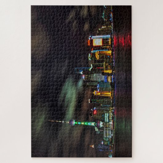 Shanghai Night Skyline Legpuzzel (Verticaal)