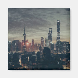 Shanghai Night Skyline Magneet