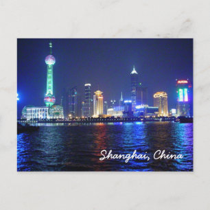 Shanghai Night Time Briefkaart